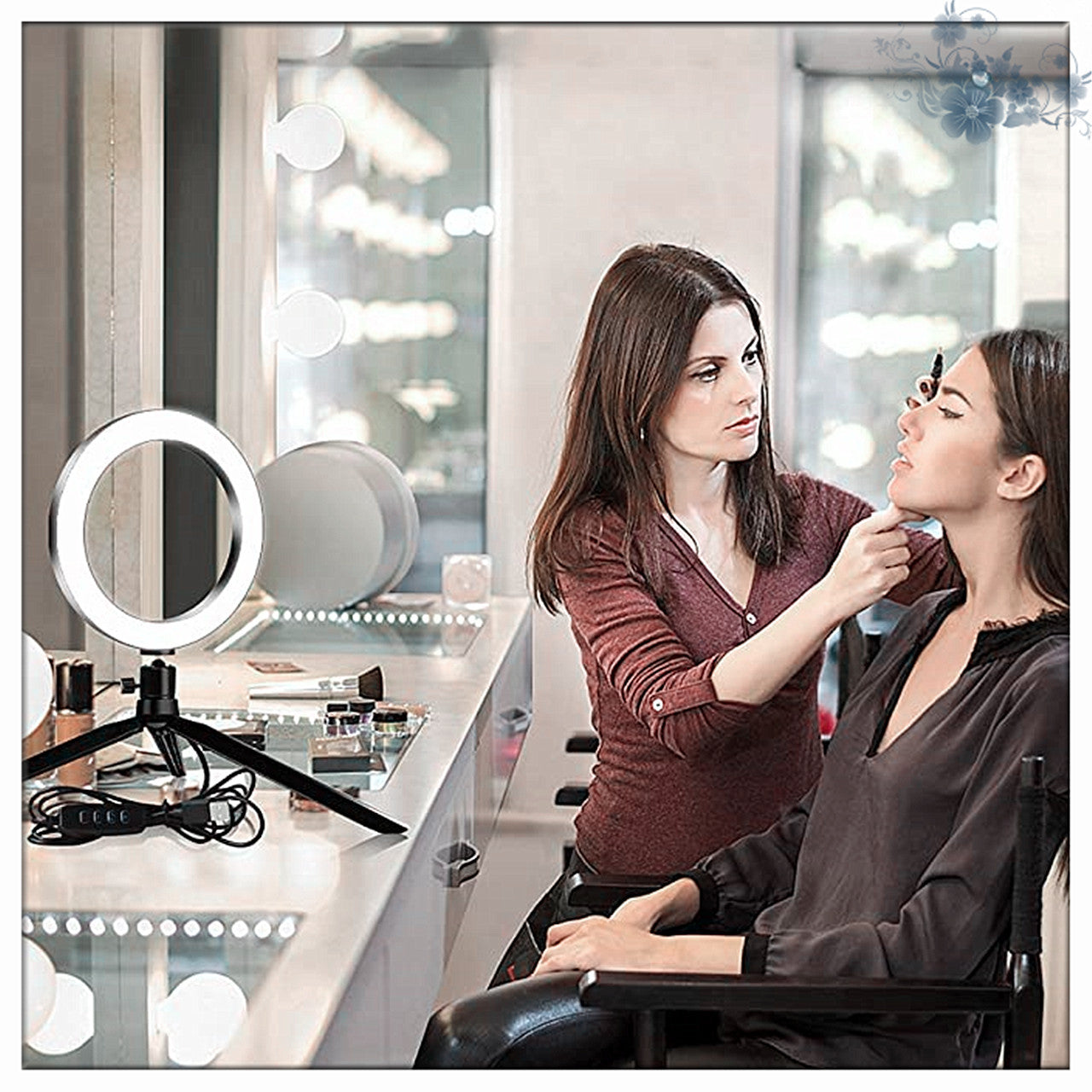 Illuminate Your Creativity with the Apple Compatible 360° Rotatable Ring Light Desktop Tripod