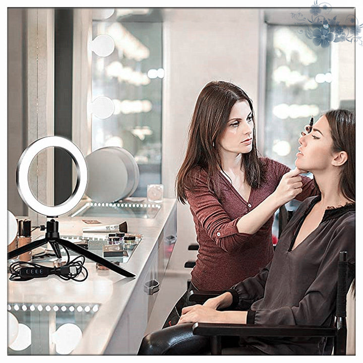 Illuminate Your Creativity with the Apple Compatible 360° Rotatable Ring Light Desktop Tripod