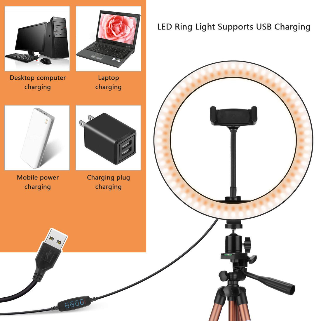 Apple Compatible Desktop Ring Fill Light Tripod