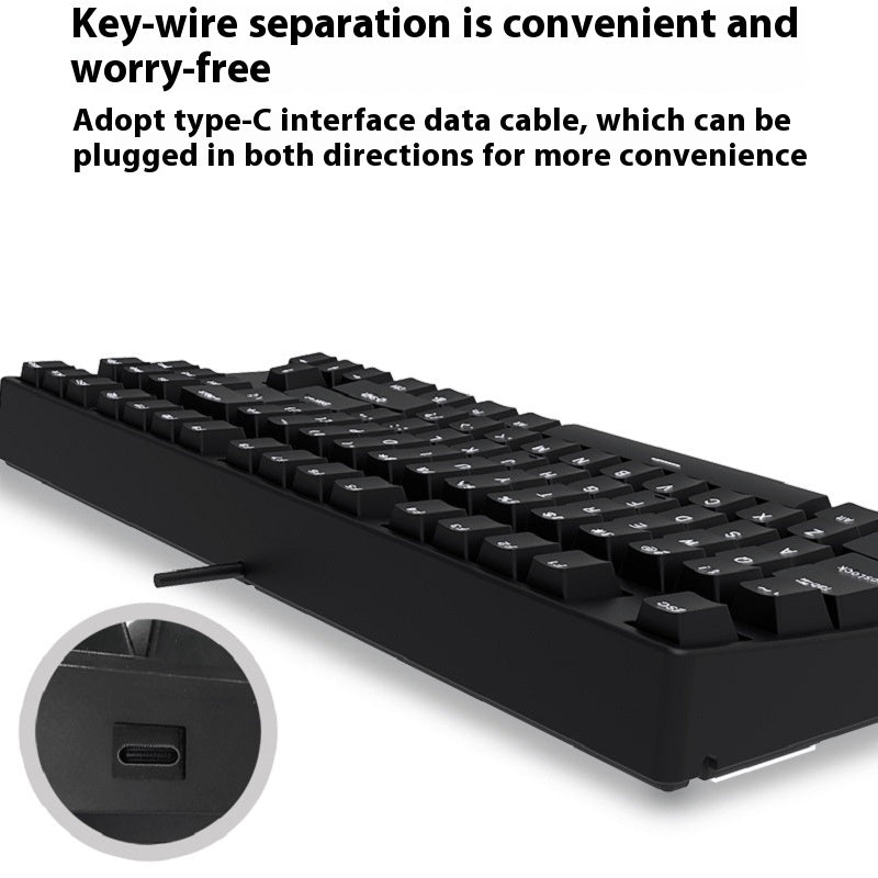 87 Key Wired Mechanical Gaming Keyboard Hot Swap Two Color