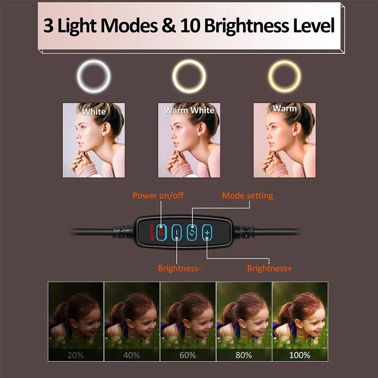 Apple Compatible LED Selfie Ring Light Tripod Makeup Light