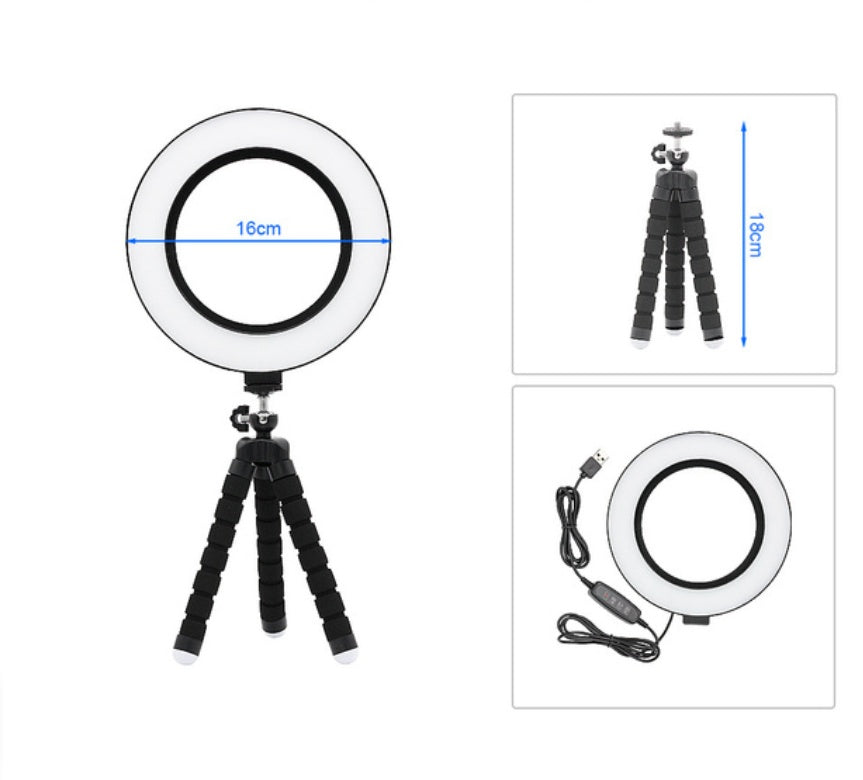 Apple Compatible LED Ring Light Fill Light Octopus Tripod Desktop Live Light