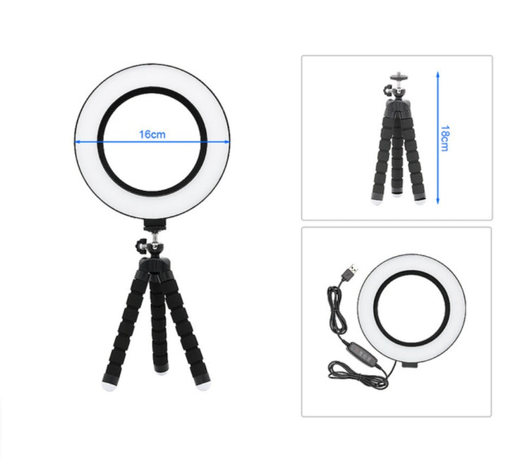 Apple Compatible LED Ring Light Fill Light Octopus Tripod Desktop Live Light