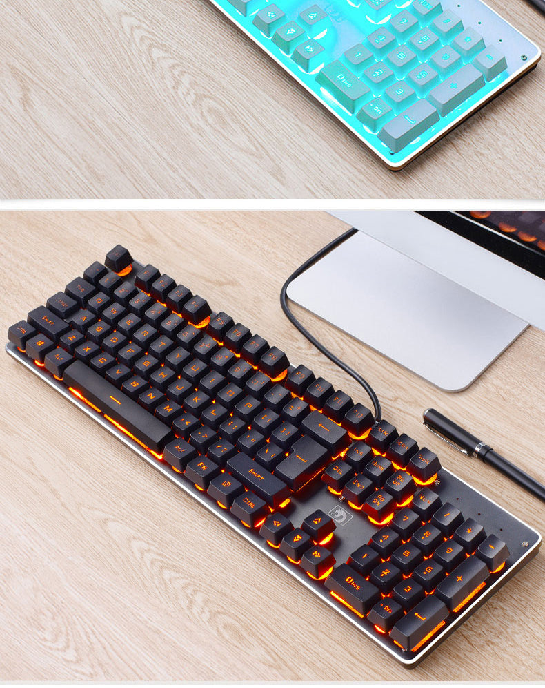 Wired Retro Punk Luminous Gaming Keyboard Desktop Computer