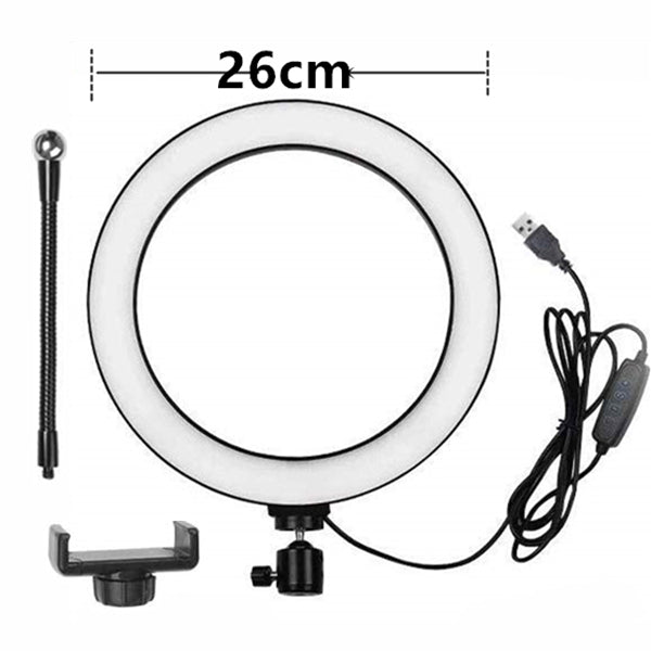 Apple Compatible Aluminum Alloy Ring Light Tripod With Remote Control