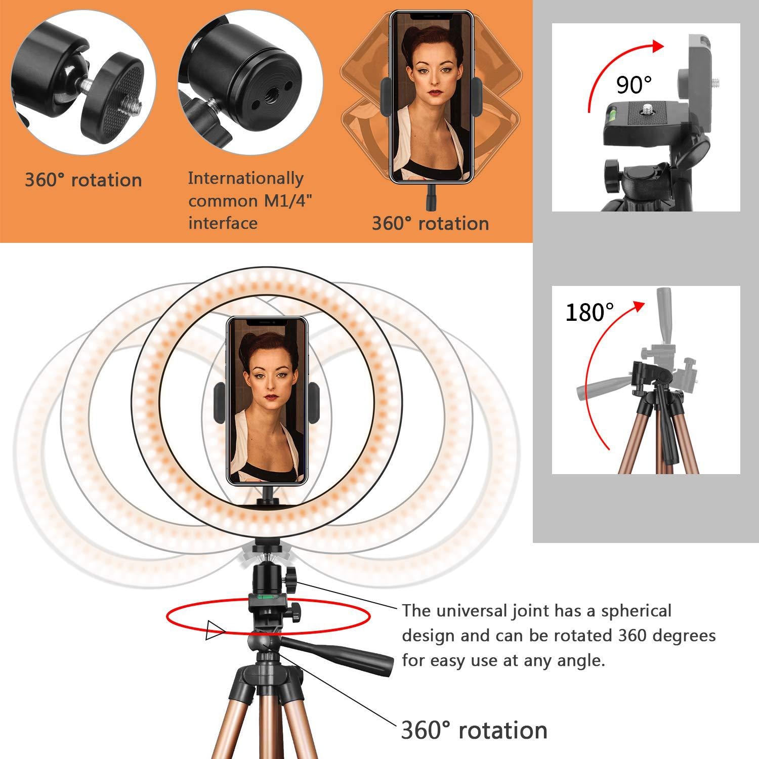 Apple Compatible Desktop Ring Fill Light Tripod