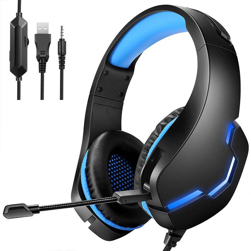 J10 3.5mm Wired Gaming Headset With Microphone And LED Lights