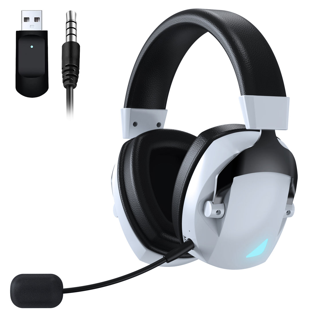 Over Ear Bluetooth Gaming Headphones 2.4G Wireless With Microphone For PC PS5