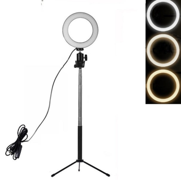 Apple Compatible Lifting LED Ring Fill Light Floor Tripod