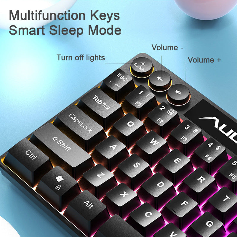 F3061 61keys Wired RGB Gaming Keyboard Membrane Keyboar