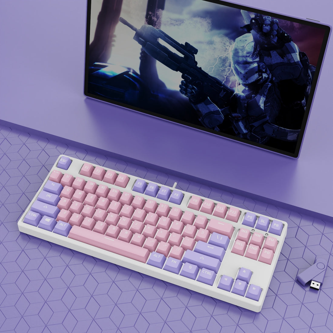 87 Key Wired Mechanical Gaming Keyboard Hot Swap Two Color