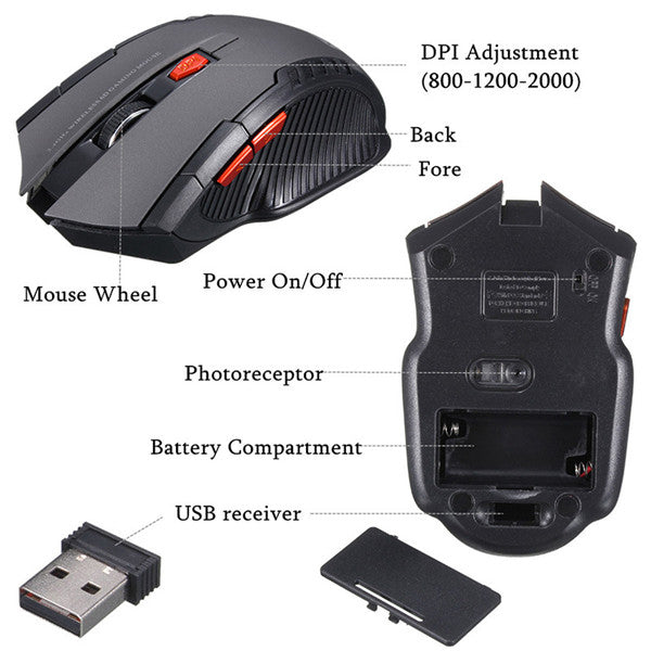 Wireless Optical Mouse For PC Laptop Computer