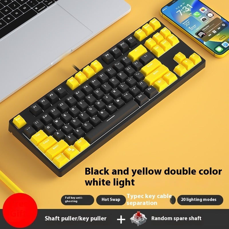 87 Key Wired Mechanical Gaming Keyboard Hot Swap Two Color