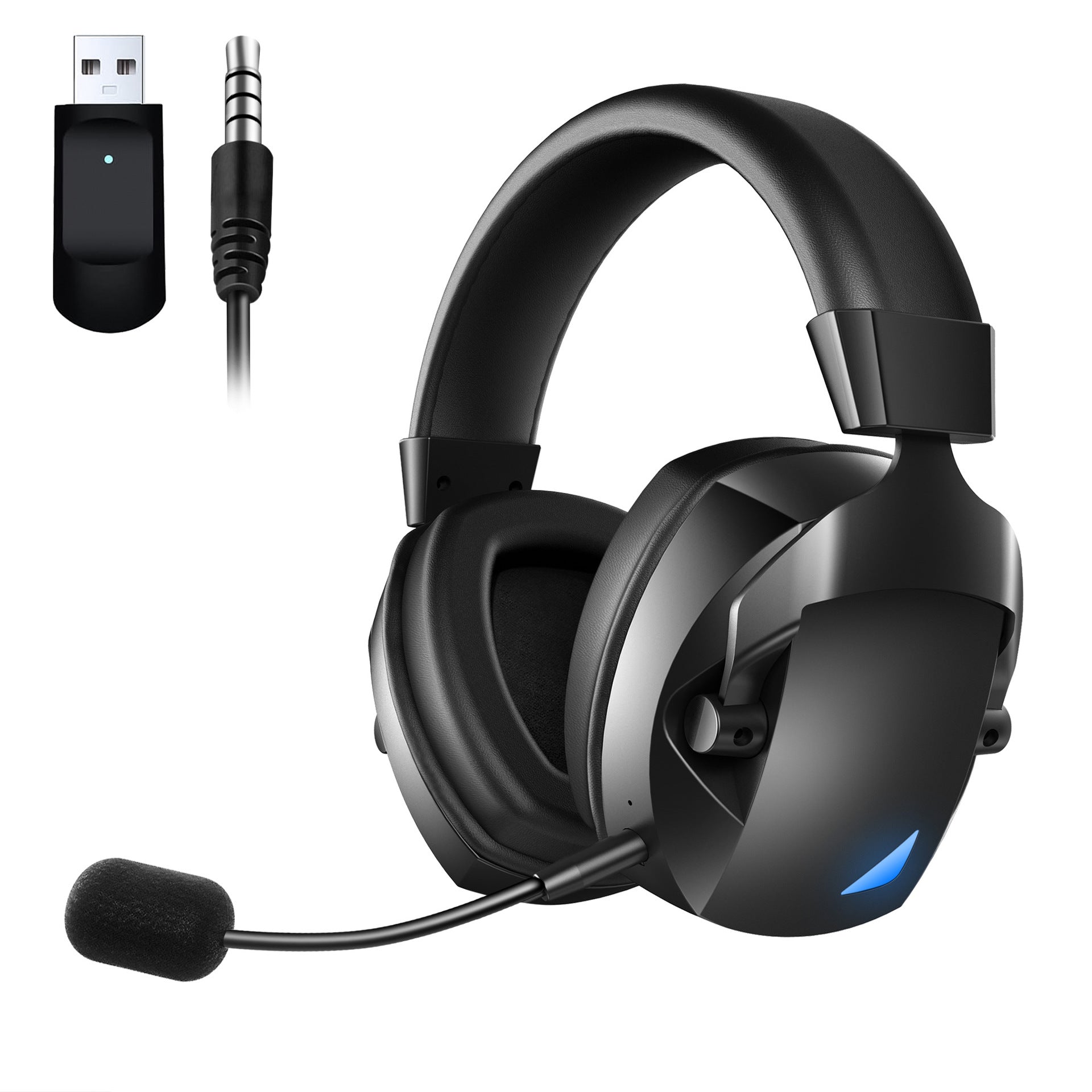 Over Ear Bluetooth Gaming Headphones 2.4G Wireless With Microphone For PC PS5