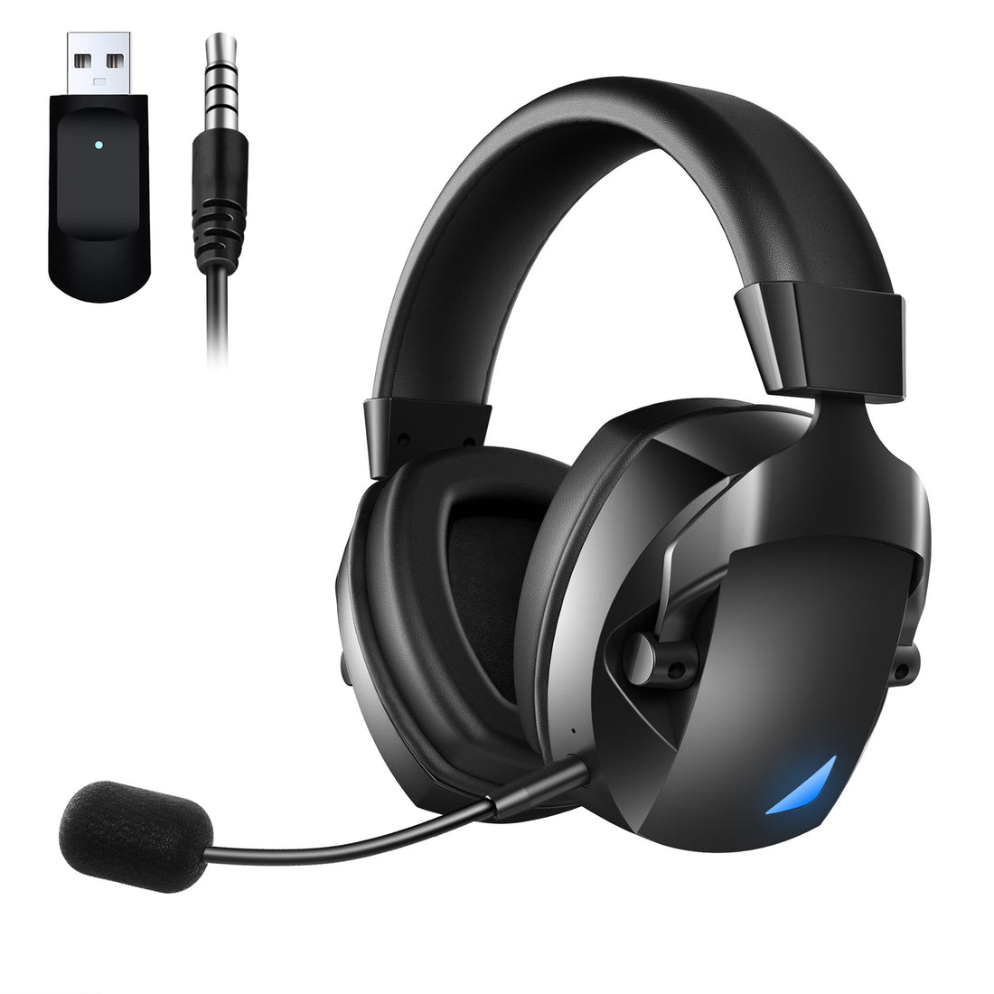 Over Ear Bluetooth Gaming Headphones 2.4G Wireless With Microphone For PC PS5