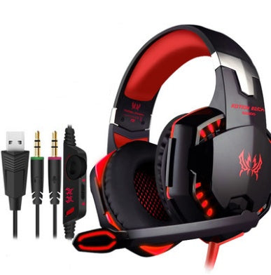 Wired Gaming Headset Surround Sound Stereo With Microphone Deep Bass