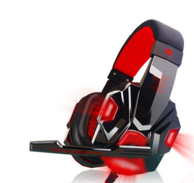 PU Mind PC780 Gaming Headset With Microphone Black Blue LED Headphones