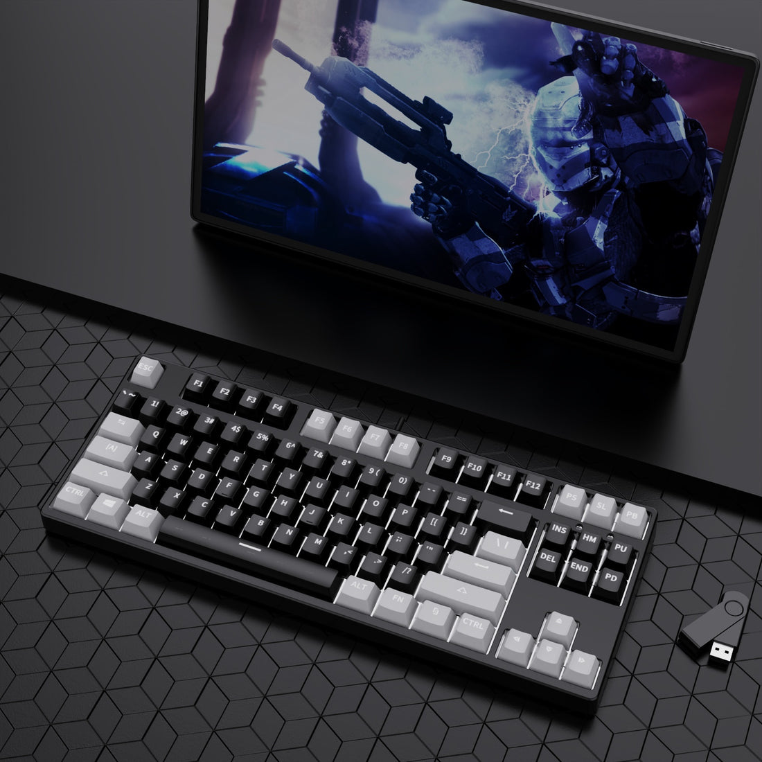 87 Key Wired Mechanical Gaming Keyboard Hot Swap Two Color