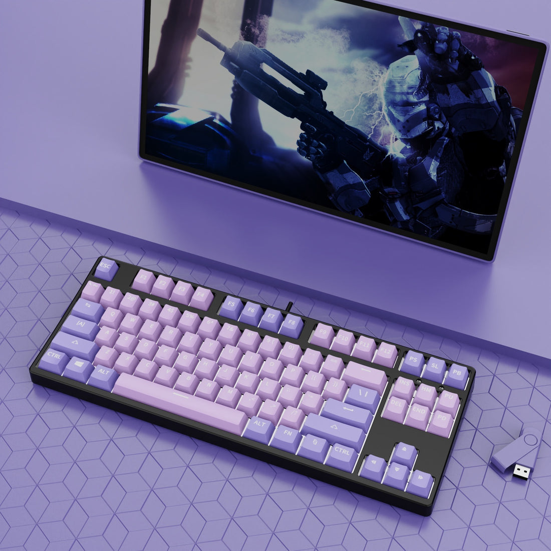 87 Key Wired Mechanical Gaming Keyboard Hot Swap Two Color