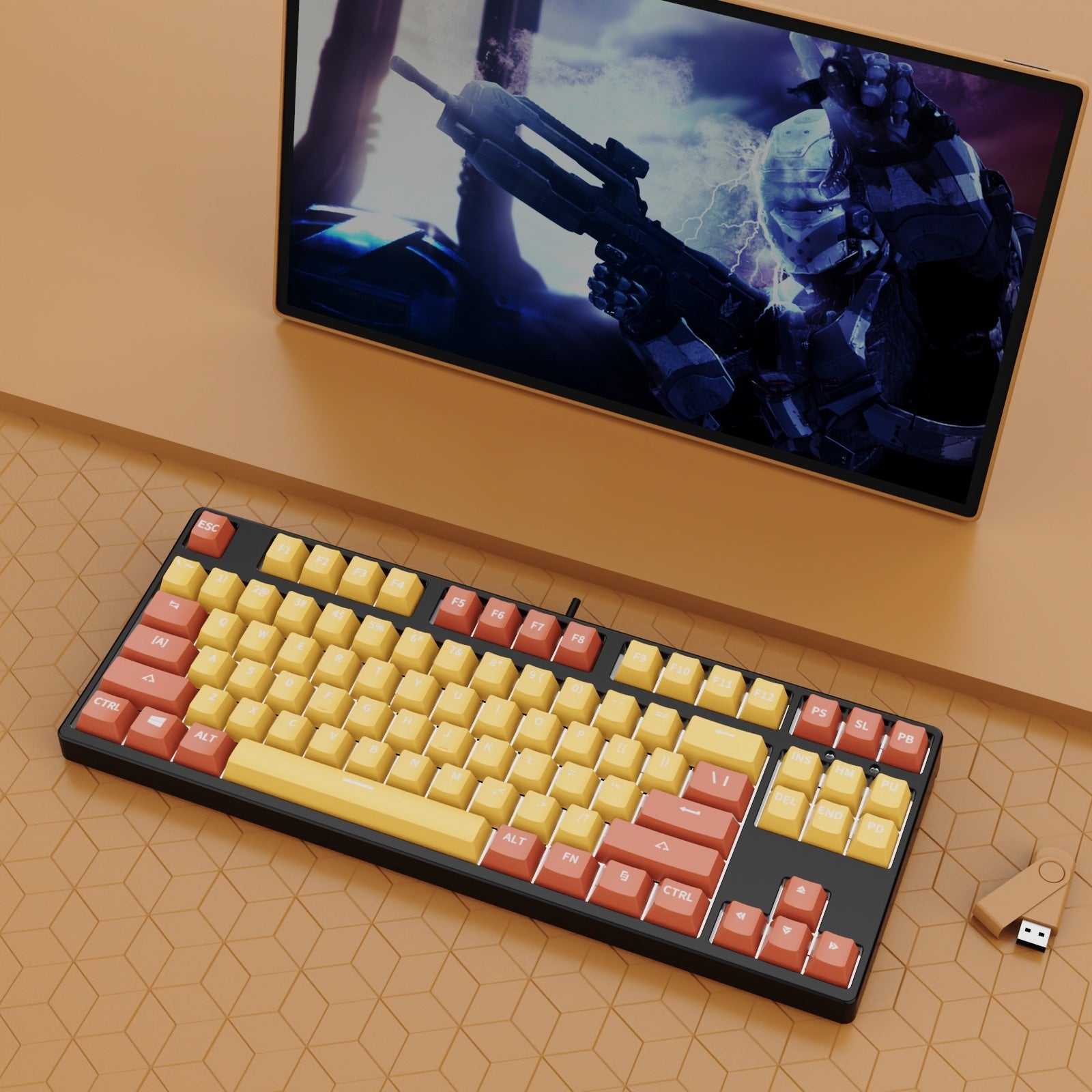 87 Key Wired Mechanical Gaming Keyboard Hot Swap Two Color