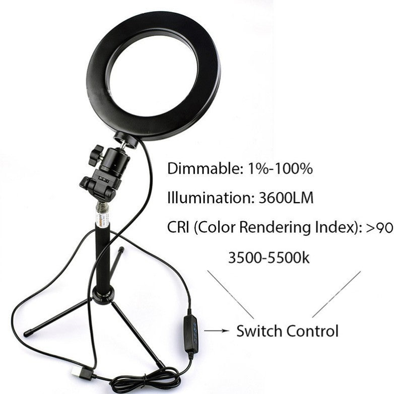 Apple Compatible Lifting LED Ring Fill Light Floor Tripod