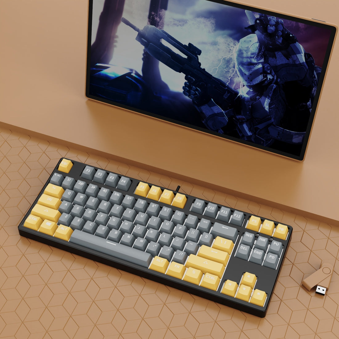 87 Key Wired Mechanical Gaming Keyboard Hot Swap Two Color
