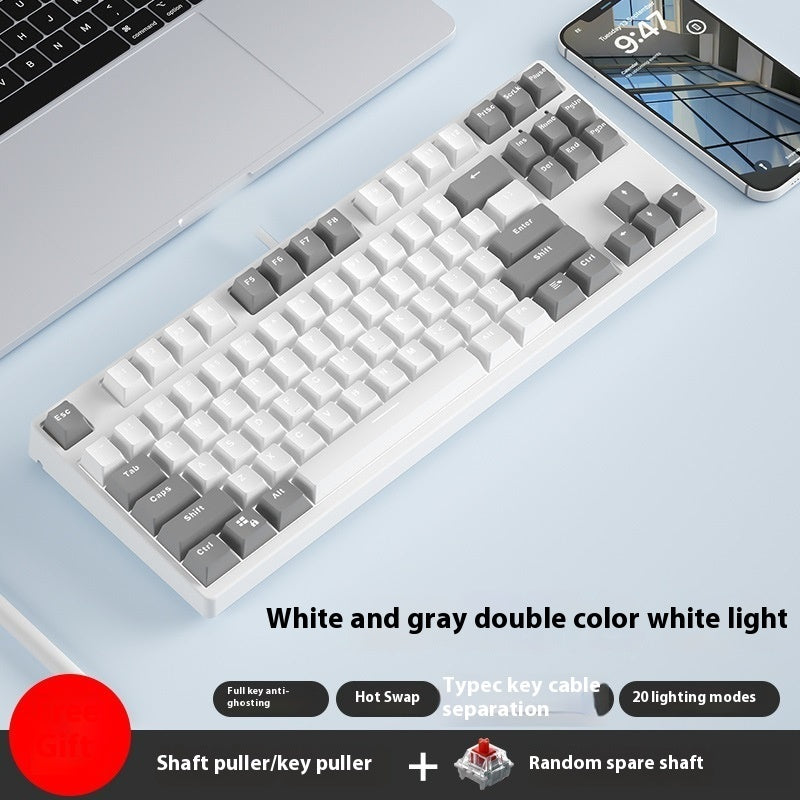87 Key Wired Mechanical Gaming Keyboard Hot Swap Two Color