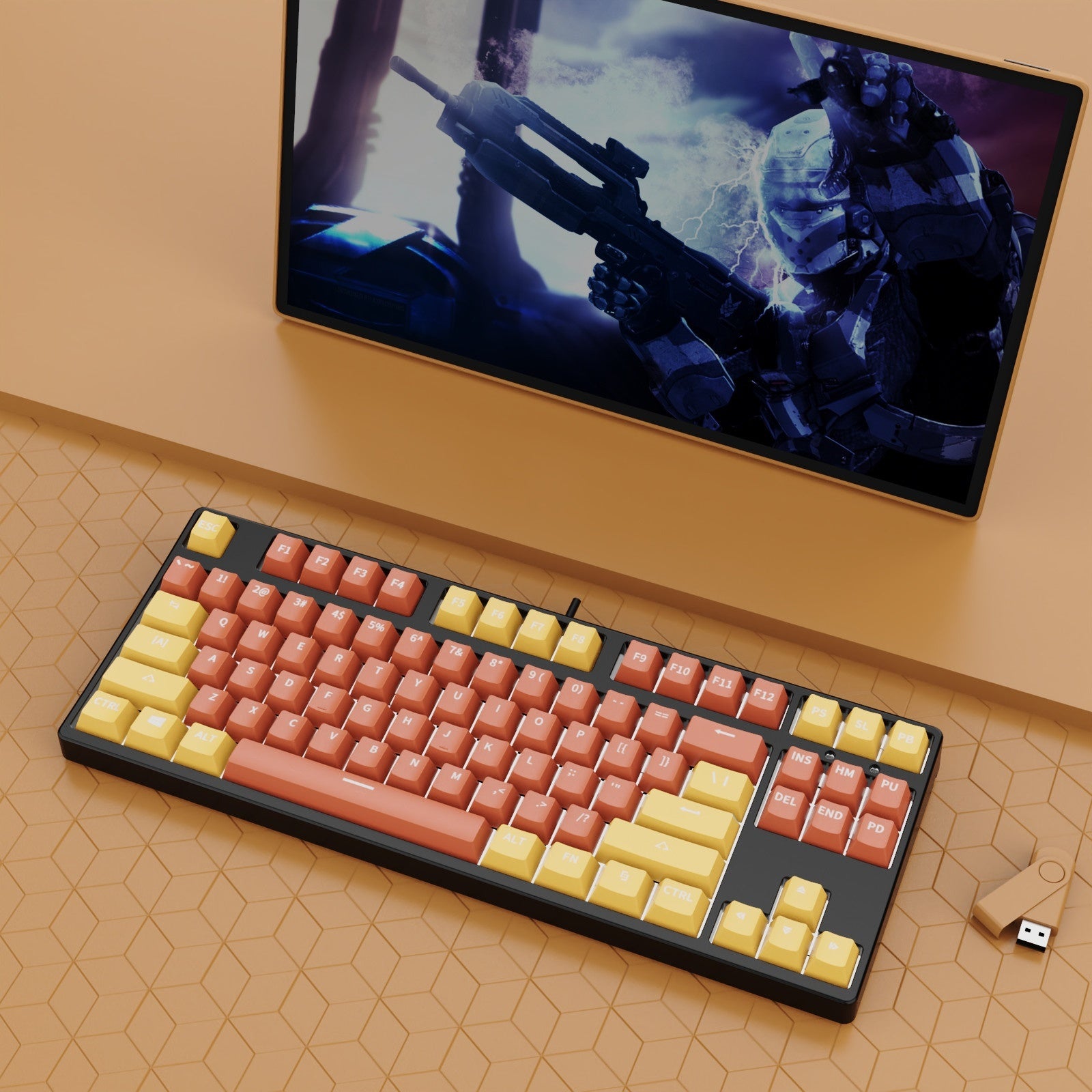 87 Key Wired Mechanical Gaming Keyboard Hot Swap Two Color