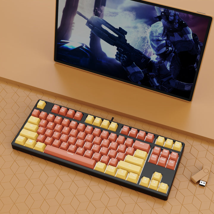 87 Key Wired Mechanical Gaming Keyboard Hot Swap Two Color