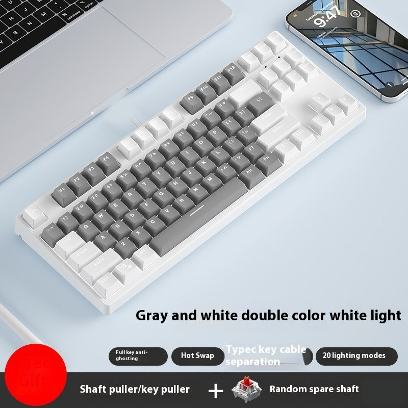 87 Key Wired Mechanical Gaming Keyboard Hot Swap Two Color