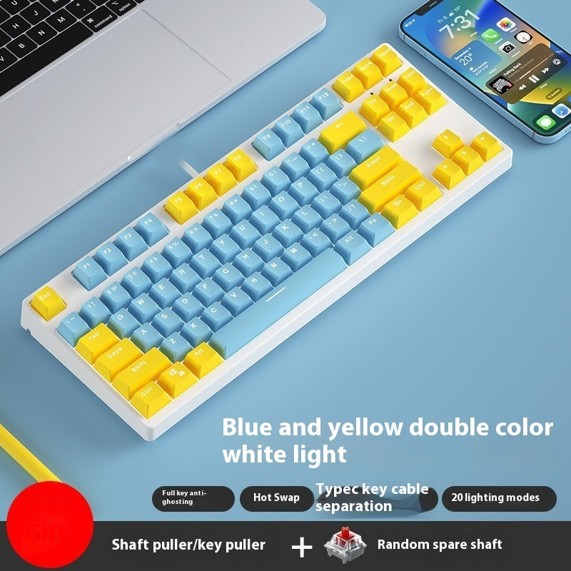 87 Key Wired Mechanical Gaming Keyboard Hot Swap Two Color