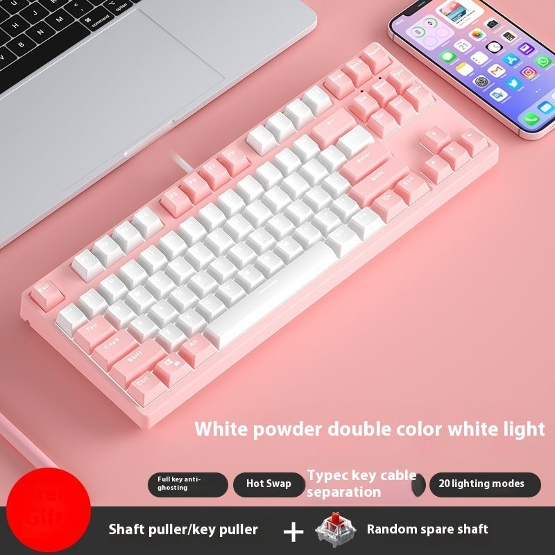 87 Key Wired Mechanical Gaming Keyboard Hot Swap Two Color