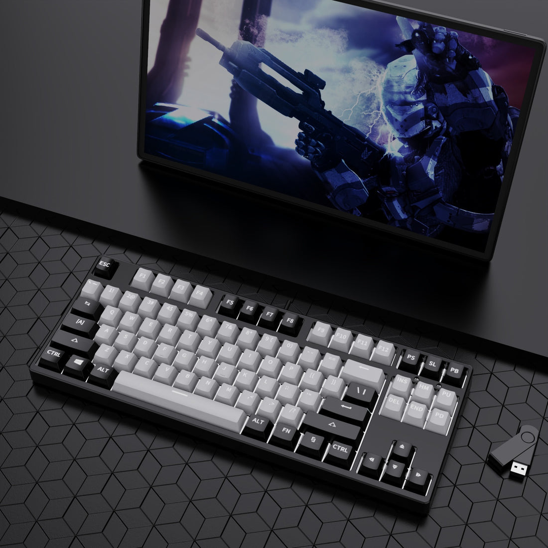 87 Key Wired Mechanical Gaming Keyboard Hot Swap Two Color